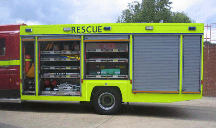 Fire Rescue front & middle nearside lockers