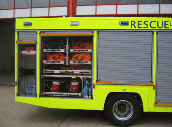 Fire Rescue rear offside lockers